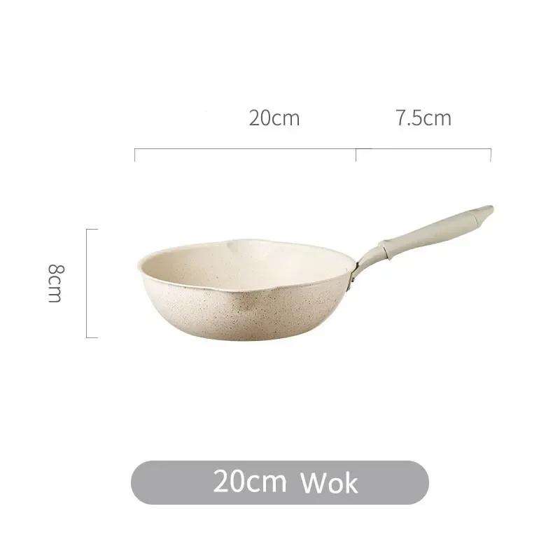 

Thick Bottom Maifan Stone Wok Non-Stick Pans Frying Pan with Lid Household Wok Cooking Induction Cooker Utensils for Kitchen