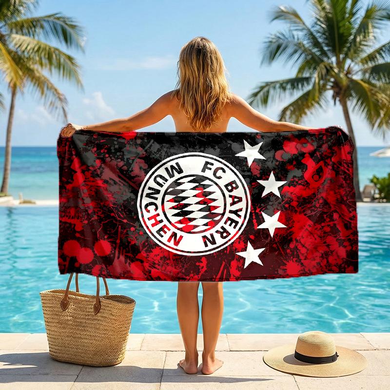 Bayern Football Fashion Beach Towel: Ideal for Summer Adventures Soft, absorbent and quick drying suitable for swimming and bathing