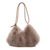 Zaino Foderato in Pelliccia con Singolo Spallaccio, Piccolo e Chic, Perfetto per Tutte le Occasioni, Borsa Tote Morbida e Soffice