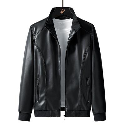 Men's Motorcycle Thin Leather Jacket Men's Youth Casual Plus Size Leather Jacket