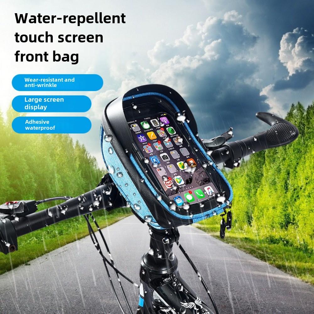 Waterproof Hard Shell Handlebar Bag Bike Riding Organizer for Road Cycling Phone Storage