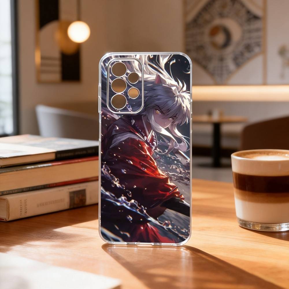 Inuyasha Silhouette Red Katana Anime  Phone Case Transparent Silicone Soft For Samsung S25,S24,S21,S22,S23,S30,Ultra,S20,Plus,Fe