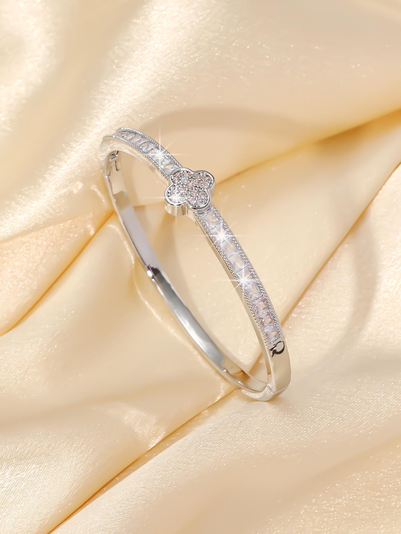 Стильный браслет из циркона высокого качества с уникальным дизайном, персонализированная модная бижутерия серебряный