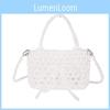 Transparent Bead Handbag With Bow Design And Top Opening For Night Events