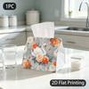 1pc Tissue Box, Ornamental Style Swans Roses Romantic Elegance Pattern, 2D Flat Printing, Serves Multiple Purposes, Built To Last, Tissue Pouch, for H