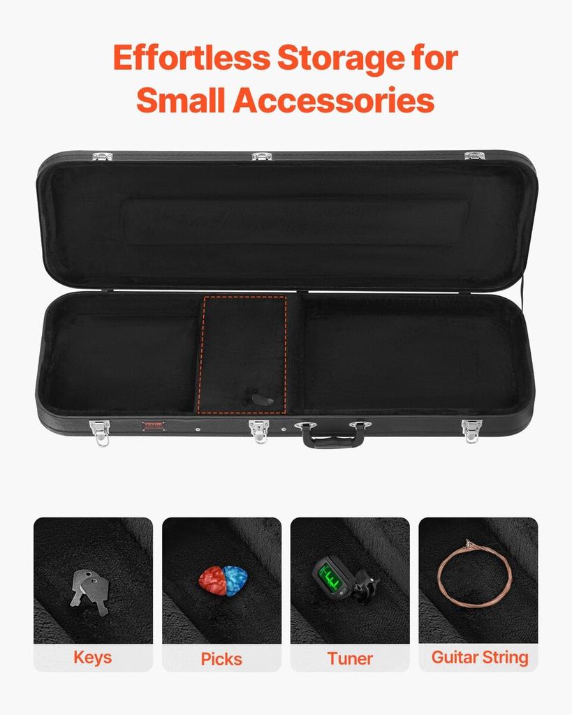 Bass Guitar Hard Case 48.03in Waterproof With Lock And Key for Bass Guitar