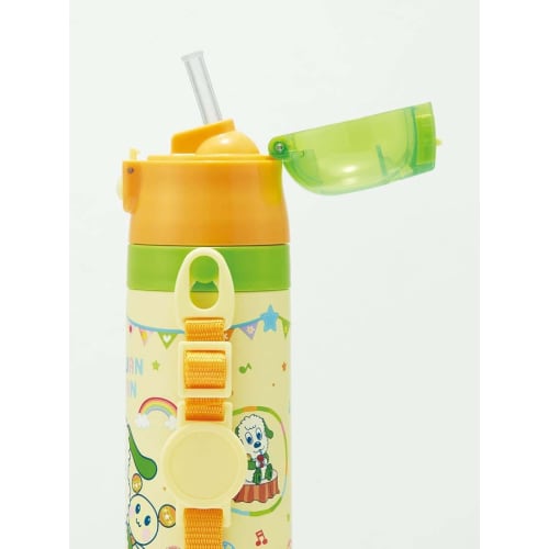 Skater Children's Stainless Steel Water Bottle 2-Way Straw Drinking 410ml Cup Drinking 350ml Peek-a-boo! Child-friendly lightweight type for girls, sm