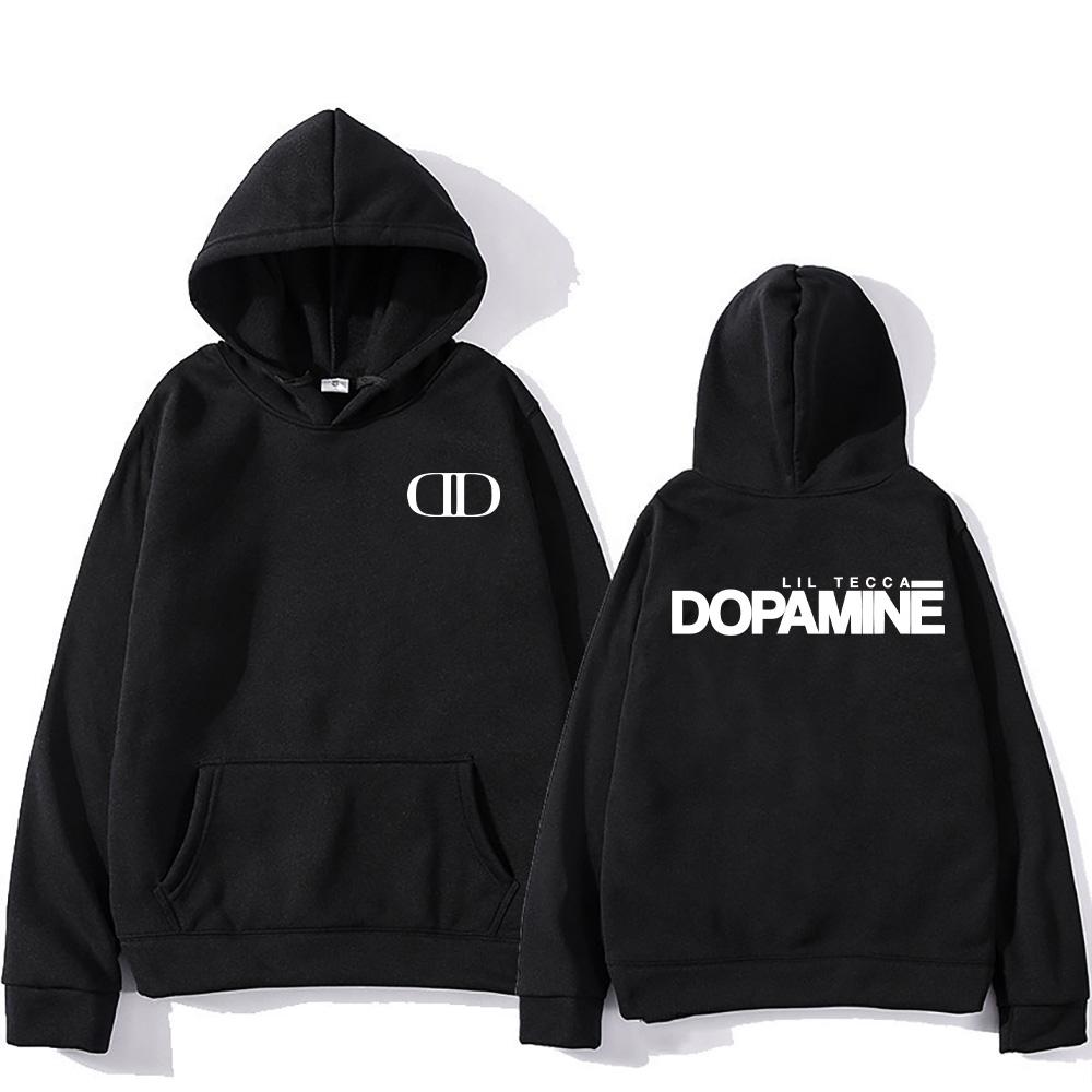 Rapper Lil Tecca Dopamine Album Merch Hoodie Men Women Long Sleeve Sweatshirt Gothic Streetwear Loose Versatile Pullover