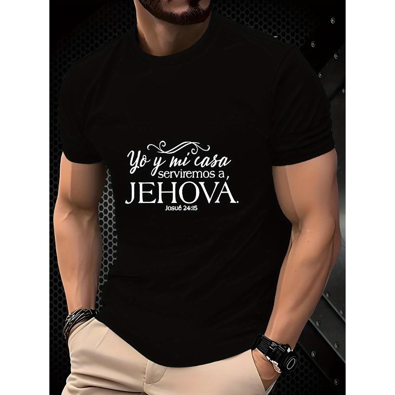

European size Men s T-Shirt with Jehovah Jireh Design & Hebrews Casual Short Sleeve Round Neck Summer Top for Casual Attire 4XL