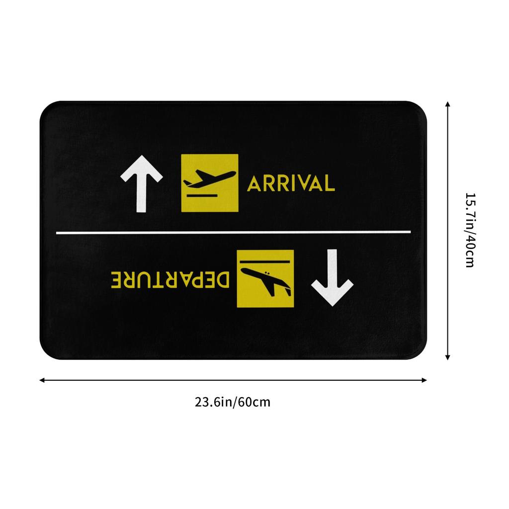Aviation Departures Arrivals Doormat Anti-Slip Bath Kitchen Mat Bedroom Balcony Floor Door Entrance Carpet Rug