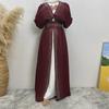Dubai Hot Sale: Diamond Lace-Up Cardigan Dress with Pocket 2010