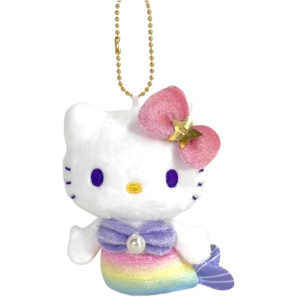 Nakajima Corporation Hello Kitty Mermaid Rainbow Plush Toy 11x8.5x4.5cm Collectible Figure