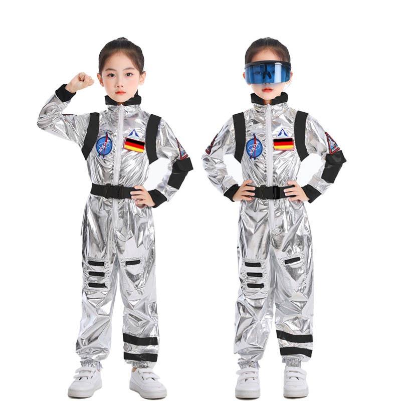Halloween children astronauts wandering the earth, spacesuit onesie carnival cosplay costumes