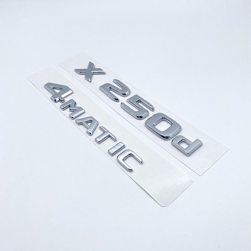 3D Chrome Letters X250d X350d 4Matic Etition 1 Emblem for Mercedes Benz X Class Car Fender Badge Trunk Nameplate Logo Sticker UD4