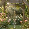 Artistic Patio Accents Crystal Suncatcher Rainbow Maker Prism Hanging Wind Chime Pendant Outdoor Courtyard Decoration for Window Balcony,