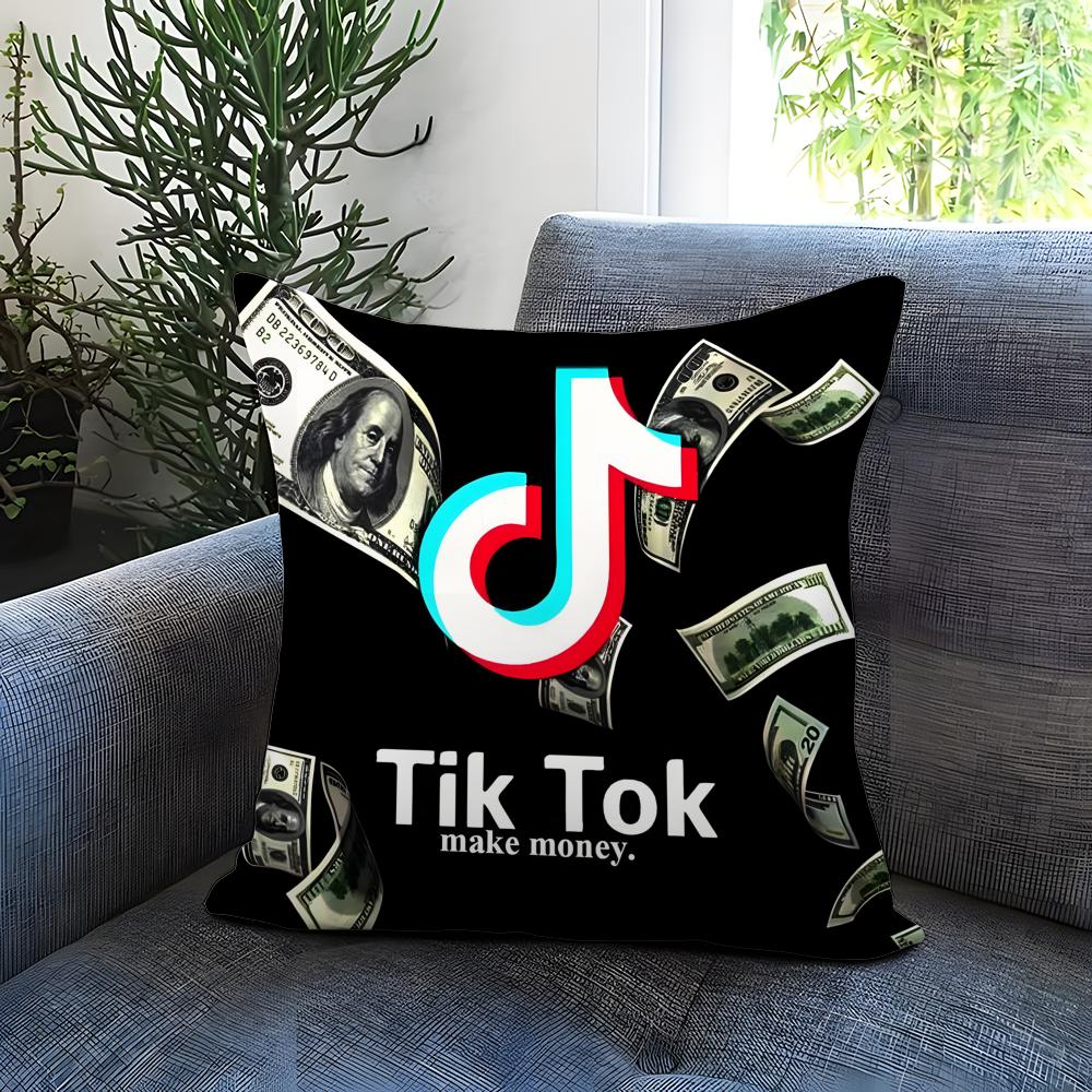 T-TikTok-K Cushion Cover Comfortable Reversible Pillow Cover Ideal for Car Sofa Bedroom & Beyond