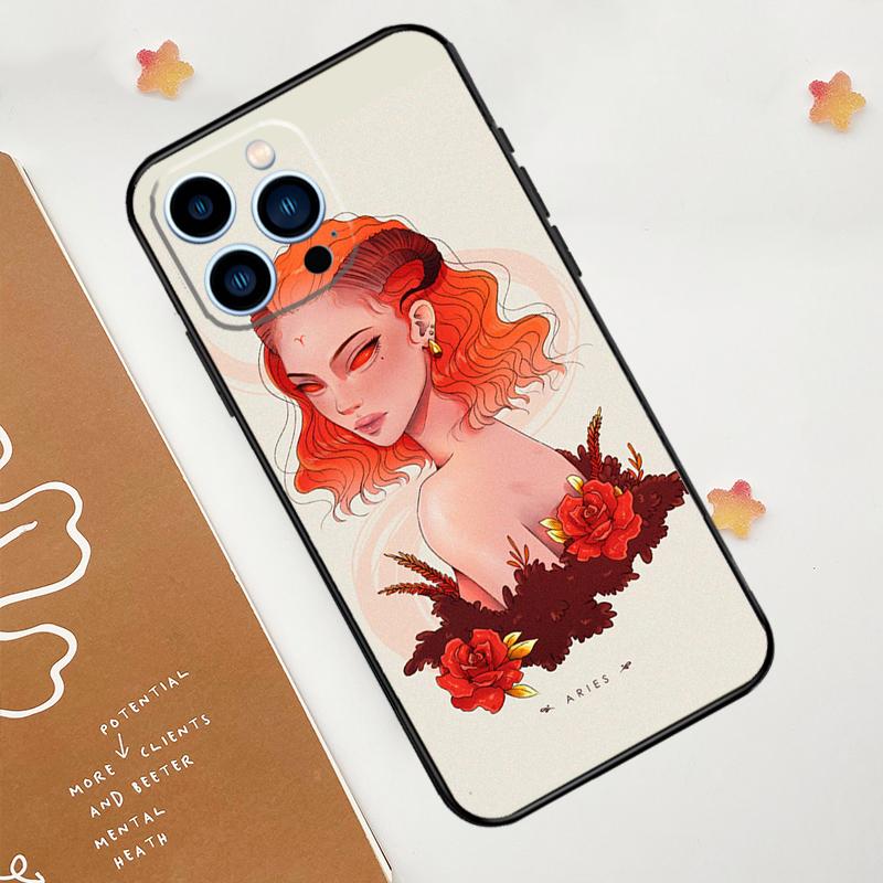 

Horoscope Girl Scorpio Taurus Virgo Phone Case For iPhone 17 Pro Max 14 11 15 16 Pro Max 12 13 mini 16 Plus 16e 17 Air Funda iPhone 17 Air