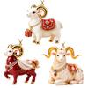 Set di Ornamenti Appesi Capra Brillante Decorazione Animale Piatta 2D da Appendere Decorazione Festa Festiva