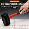 Multi-functional double-headed rubber mallet high elastic rubber hammer head anti-slip fiber handle silent tapping