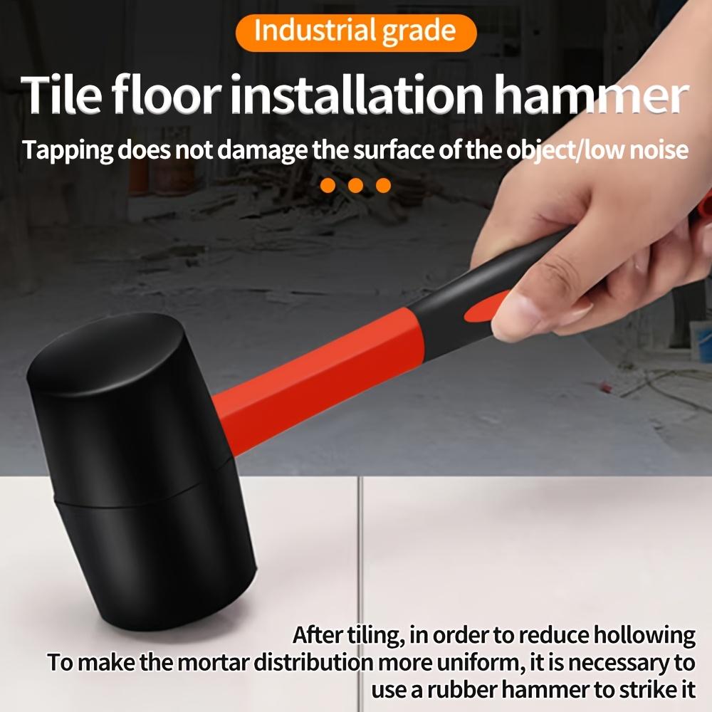 Multi-functional double-headed rubber mallet high elastic rubber hammer head anti-slip fiber handle silent tapping