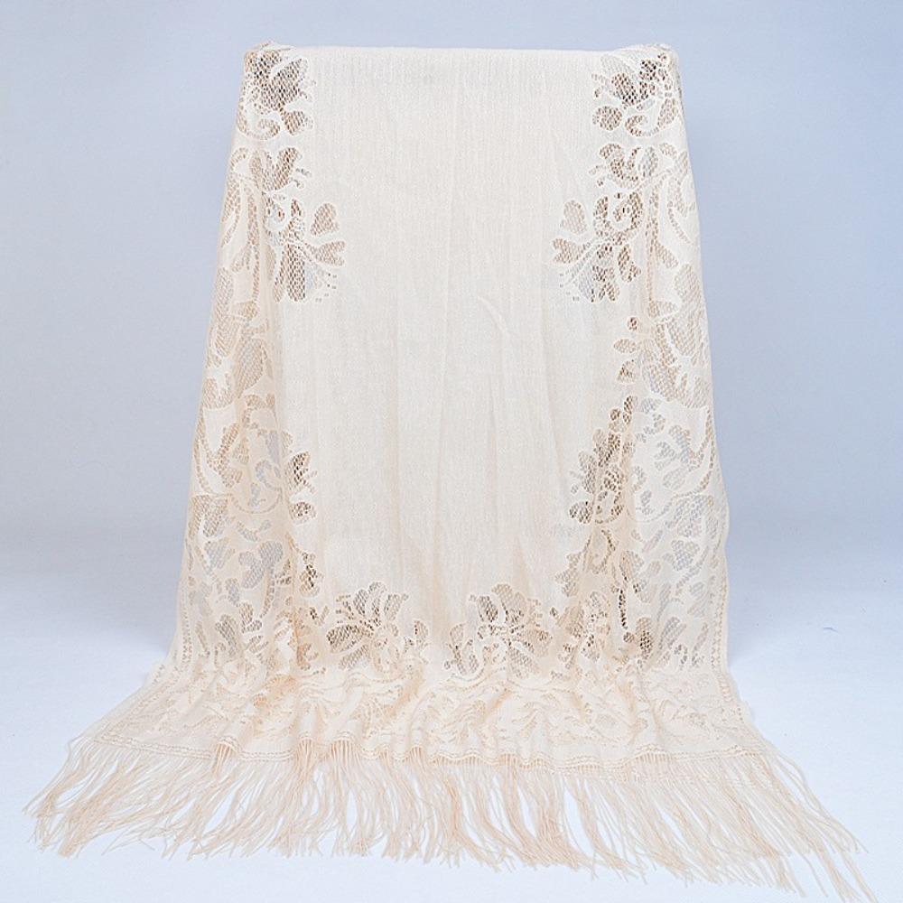 Headwear Headscarf Women Girls Luxury Head Wrap Hollow Tassel Scarf Head Scarves Hijab Shawl Scarf