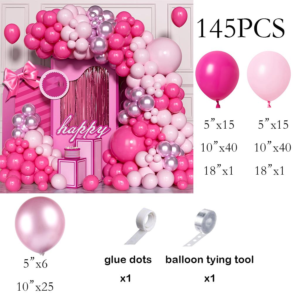 

Hot Pink Balloons Garland Pastel Pink Balloon Arch Kit Baby Shower Gender Reveal Wedding Anniversary Birthday Party Decoration AS Picture