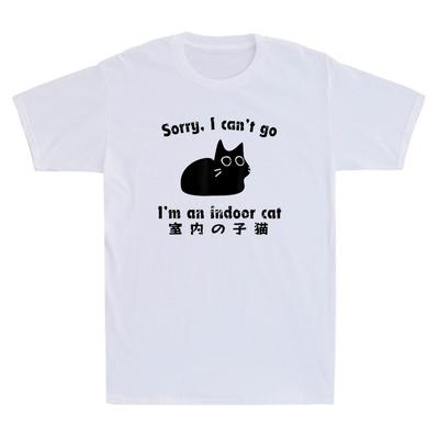 Sorry, ich kann nicht. Ich bin eine Hauskatze. Lustiges Katzen-Meme. Japanisches Vintage Herren-T-Shirt. Unisex T-Shirt