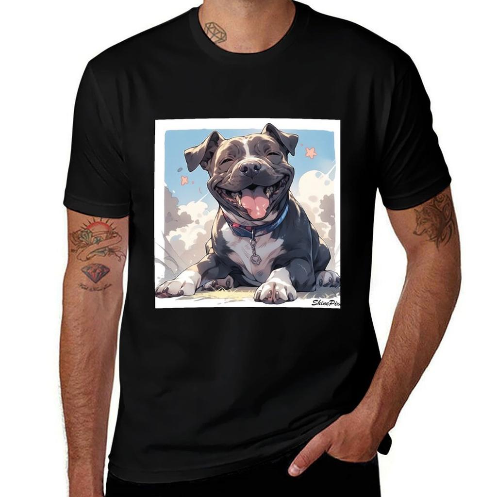 Smiling Staffy Tshirt Big And Tall Casual Tshirt