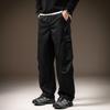 High-end American Design Tooling Casual Pants Men's Winter Velvet Thickened Loose Straight Wide-leg Scimitar Pants