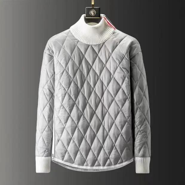 Autumn Winter Men's Two-piece Set O-neck Pullover Cotton Coat Pants Men Pajamas Geometric Patter Warm Thicke Suit Male Outfits