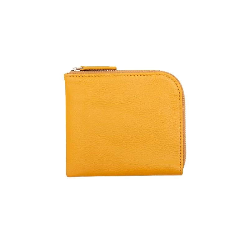 

[Business Leather Factory] L-shaped zipper wallet Water repellent original leather cow leather unisex compact Holds 10 cards coin purse YKK zipper