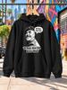 Oh Dear How Sad Never Mind Graphic Hoodie Black and White Military Character Portrait with Speech Bubble and Bold Vintage Comedy Quote Unisex Hoodie
