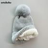 Winter plush wool hat women's tide versatile warm hairball knitted hat children's ear protection cold cover cold hat