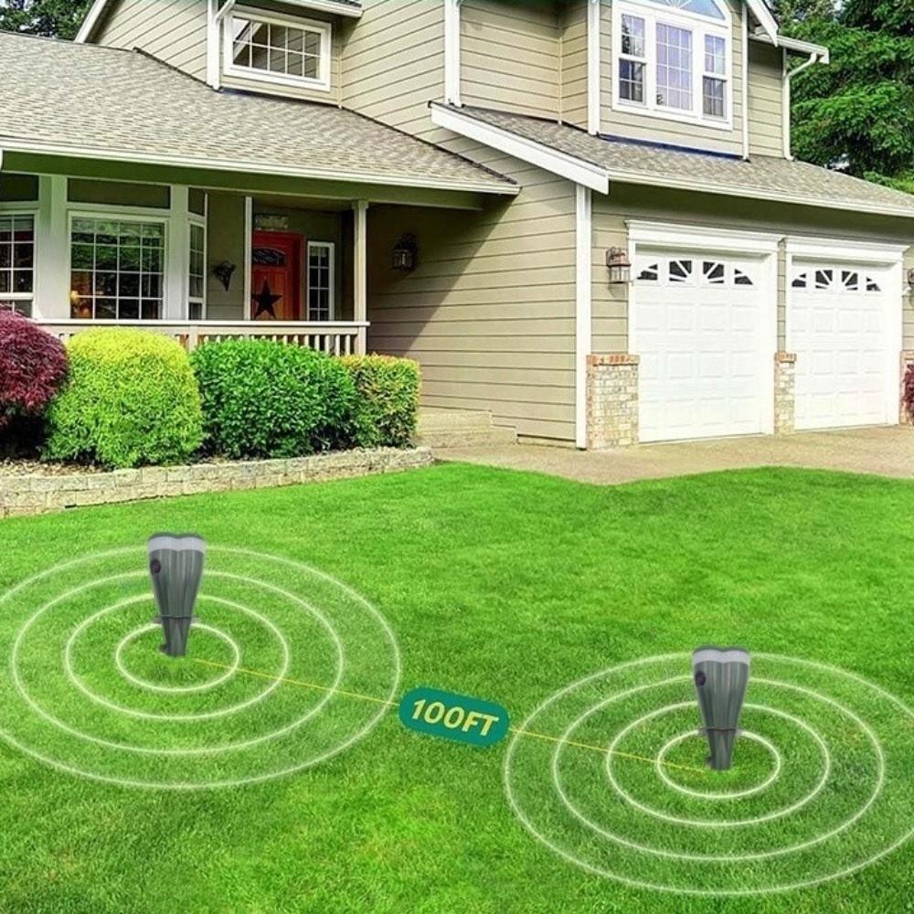 Waterproof Gopher Repellent Ultrasonic Groundhog Deterrent Solar Powered Mole Repellent  Farmland