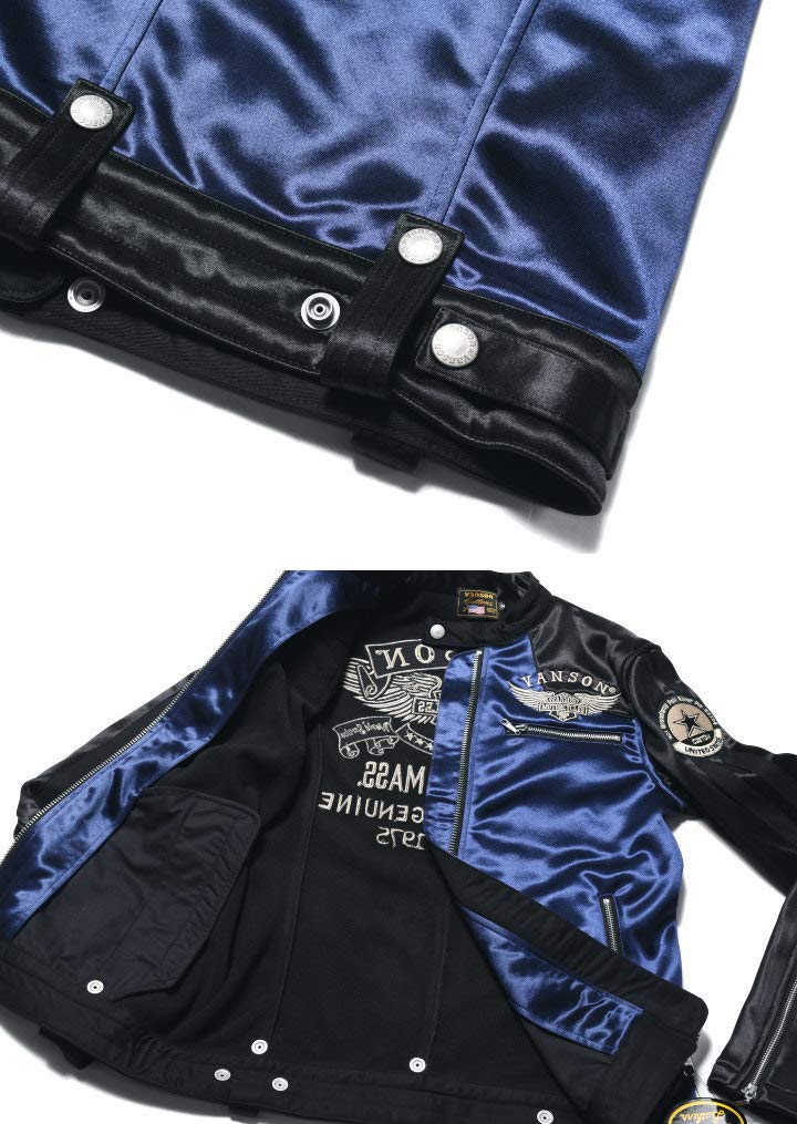 By Our Riders Flying Emblem Embroidery Patch Bonding Riders Jacket Navy X [Banson] [Custom-ordered Store] & JFV-802-DNAVY-BLACK (M, D. Black)