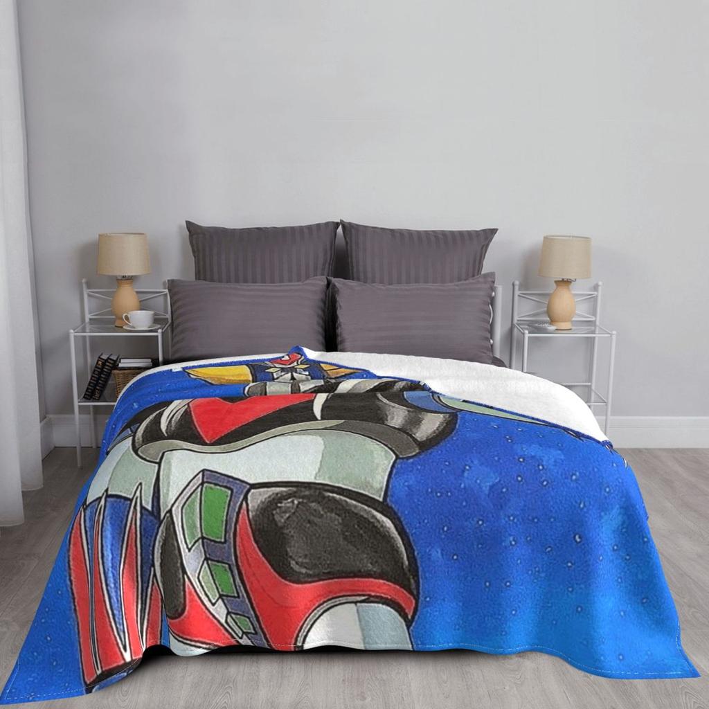 UFO Robot Goldorak Grendizer Anime Mechanical Warrior Blanket Soft Flannel Throw Blanket Bedding for Bed Living room Home Couch