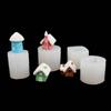 4 Pcs Small House Silicone Molds 3D Mini Hut Candle Molds Castings Mould Resin Mould DIY Baking Molds Home Decorations
