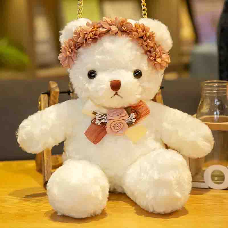 Nallebjörn Gosedjur Söt Björndocka Barns Krama Björn Sovkudde Flickans Bästa Vän Födelsedagspresent Docka Kawaii med Kedja