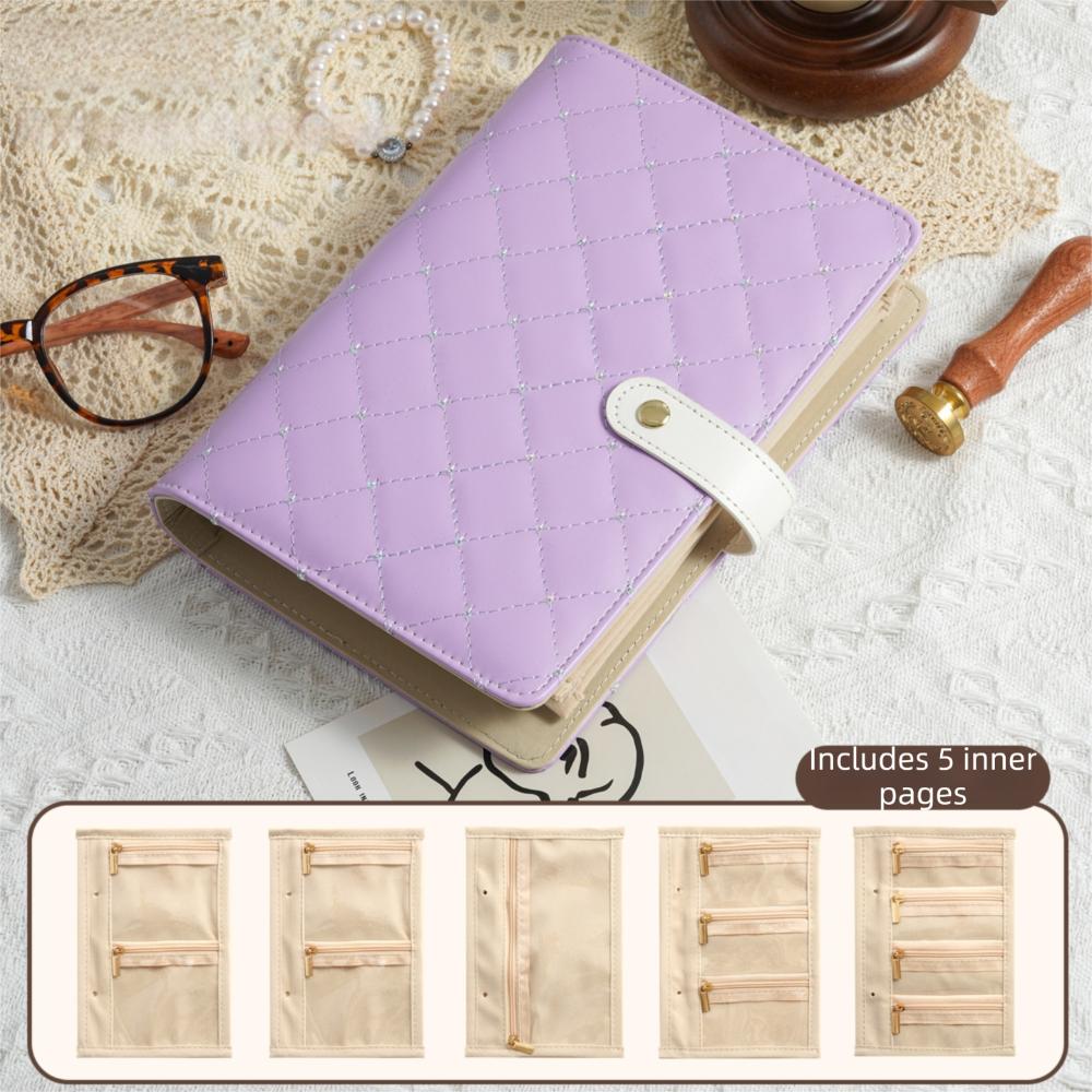 Zipper Jewelry Storage Book PU Leather Jewelry Storage Bag Jewelry Organizer Roll  Home