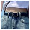 Sleek Womens Belt In Black With Various Stylish Buckles Ideal For Fashion Forward Youth