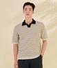 Chase Cult Men'S Cool Touch Striped Open Collar Neck Short Sleeve Sweater-Dbrk5612D0A