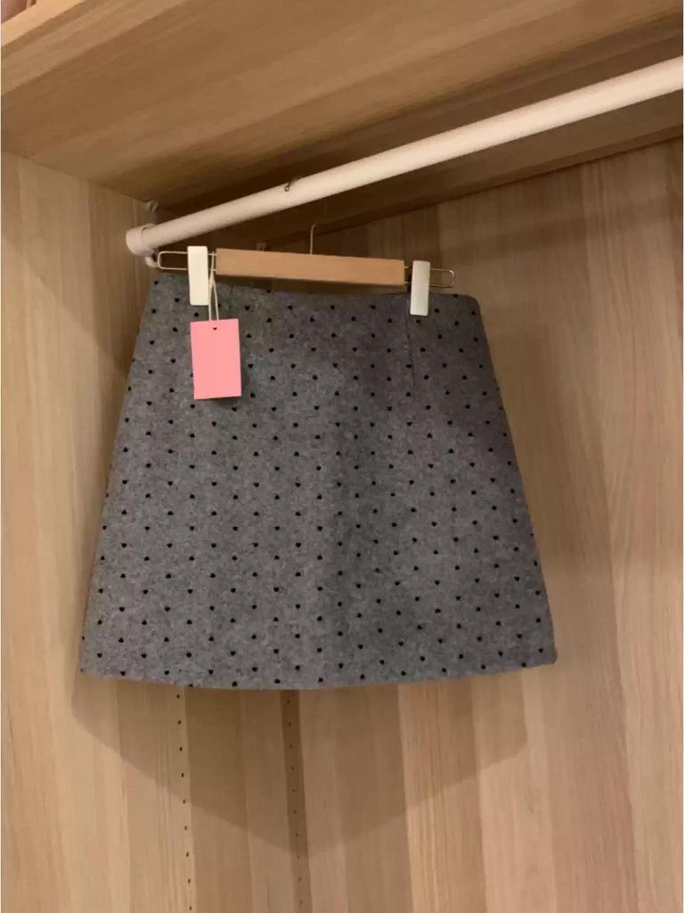 Korean Retro Polka Dot Plus Size Woolen A-line Skirt - High Waist, Slimming, Autumn/Winter.