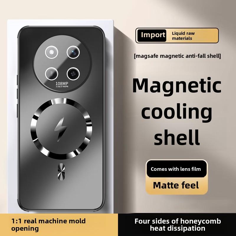 Shockproof Magnetic Phone Case with Heat Dissipation and Breathable Design, Huawei Honor X60, New Arrival