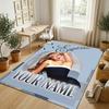 Personalized Crystal Velvet Carpet,Sabrina Carpenter Custom Printed Name, Plush Area Rug For Home Indoor Decor