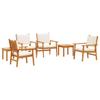 Garden Sofa Set 6 Pcs Brown Solid Acacia Wood