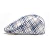 Damska wiosenno-letnia cienka oddychająca czapka w kratę, męska brytyjska czapka gazeciarza, retro beret
