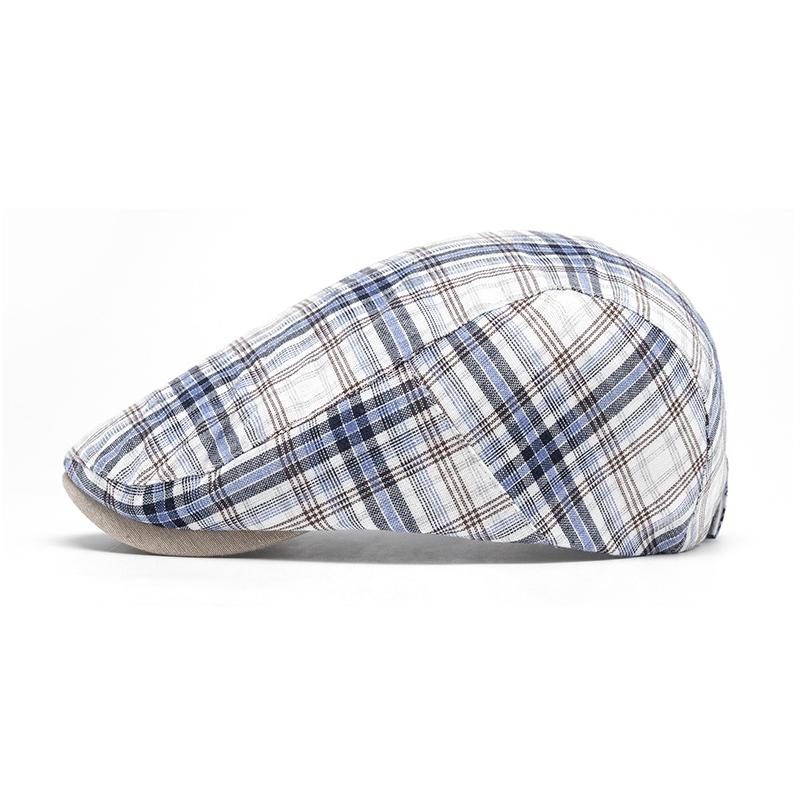 Damska wiosenno-letnia cienka oddychająca czapka w kratę, męska brytyjska czapka gazeciarza, retro beret