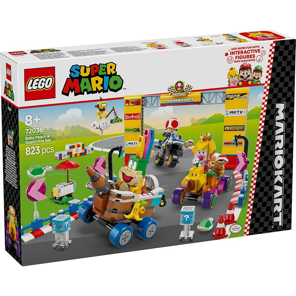 LEGO Super Mario Baby Peach and Grand Prix Set Building Blocks Toy for Kids Ages 8-10
