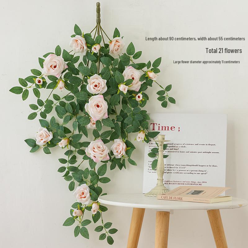 Rose Vine Faux Flower Garland for Air Conditioner, Ceiling, and Wall Decoration