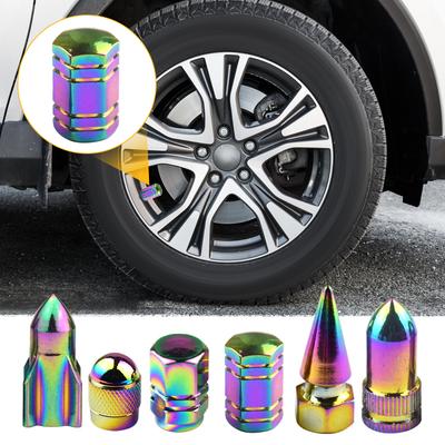 4 szt. wielokolorowe samochodowe motocyklowe nasadki zaworów opon samochodowych osłony przeciwpyłowe nasadki zaworów opon samochodowych stop aluminium uniwersalne akcesoria samochodowe